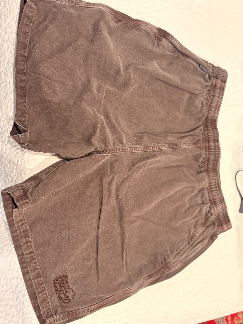 Men's Brown Elastic-Waist Casual Shorts